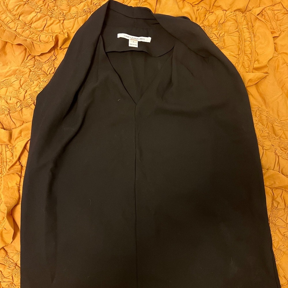 Black sleeveless Diane von Furstenberg